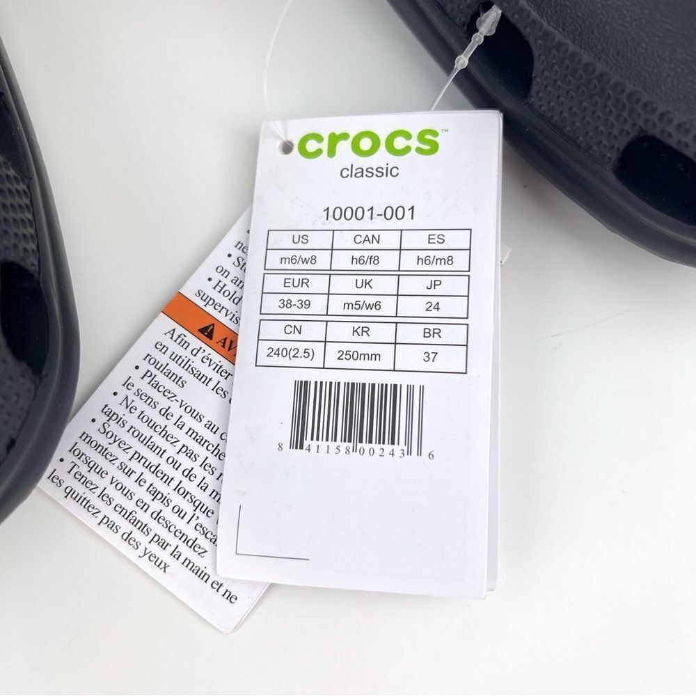 NEW UNISEX Black Crocs Classic Clogs - Picture 6 of 8